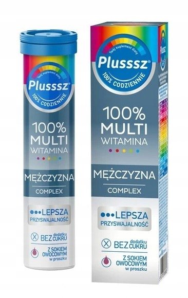 Polski Lek Plusssz 100% Multiwitamina Mężczyzna Complex, 20 tabl.