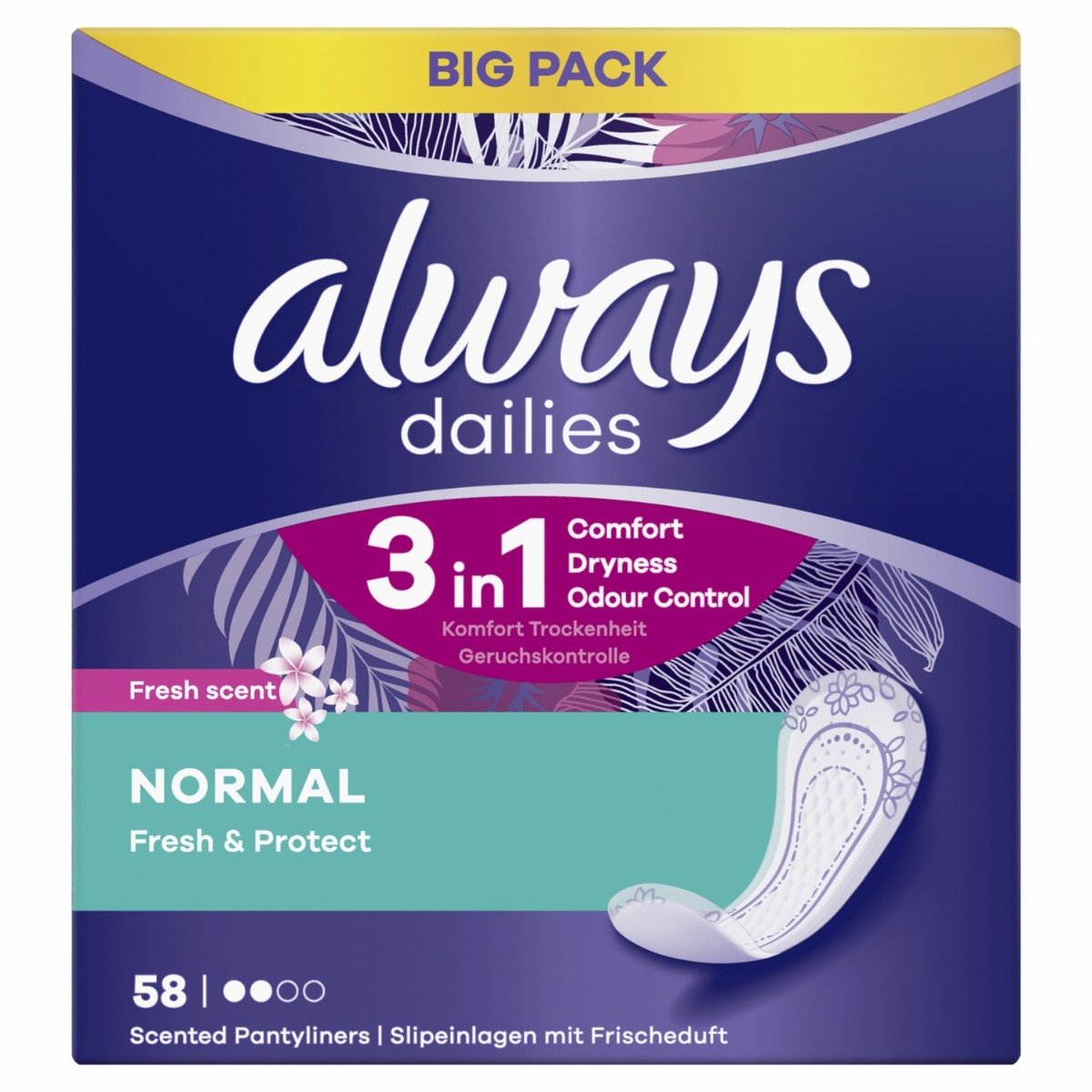 ALWAYS Dailies Normal Fresh & Protect 58szt.