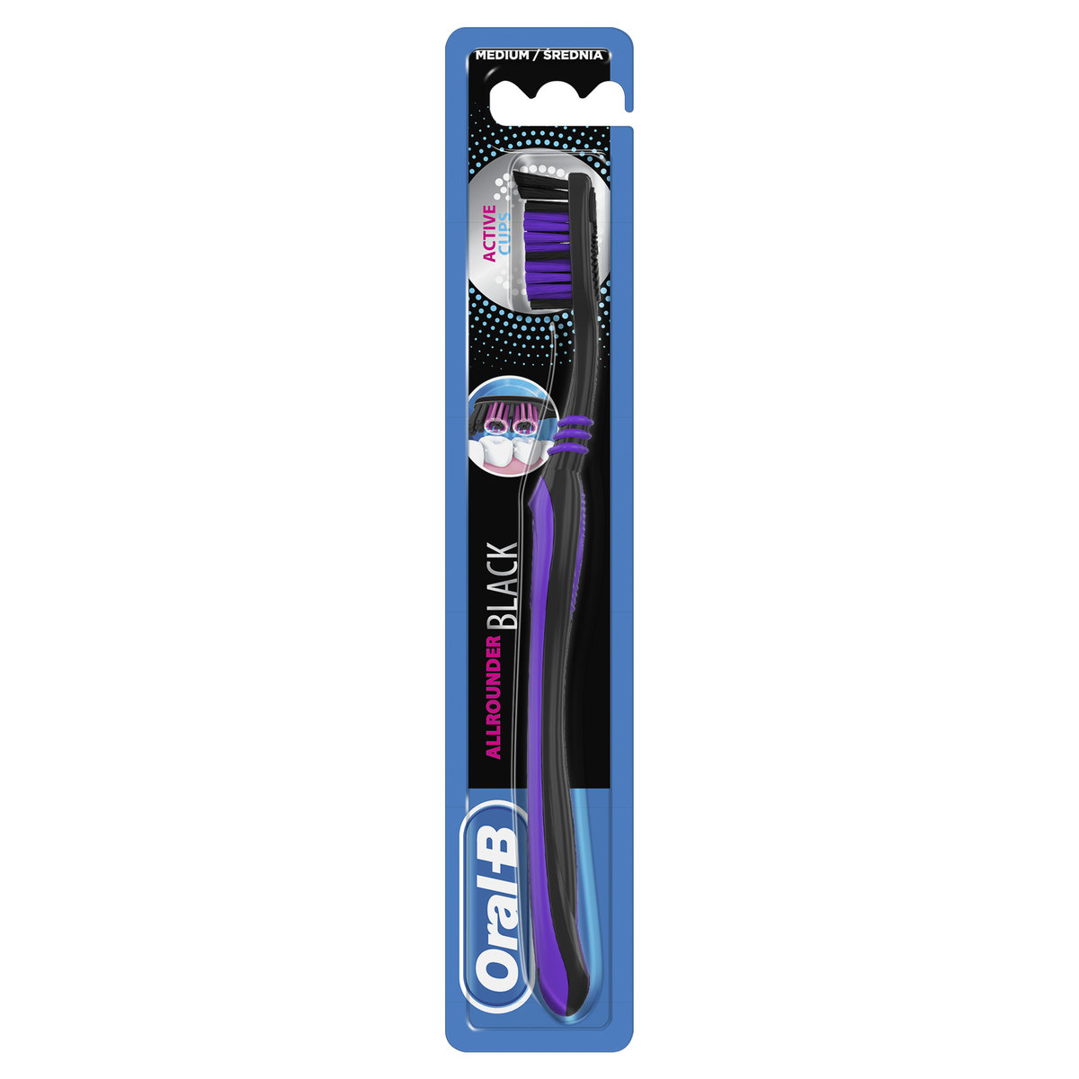 Oral-B Oral-B Allrounder Black Szczoteczka manualna do zębów medium