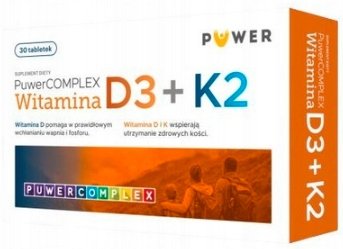 PuwerComplex Witamina D3+K2, 30 tabletek