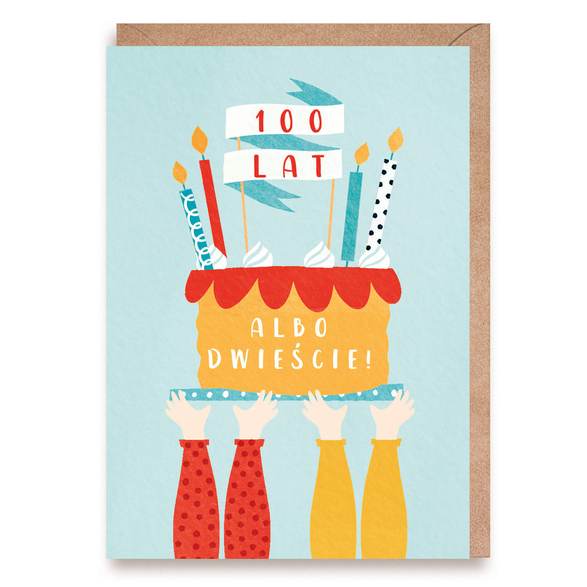 Kartka urodzinowa 100 lat, albo dwieście, eko - Cardie