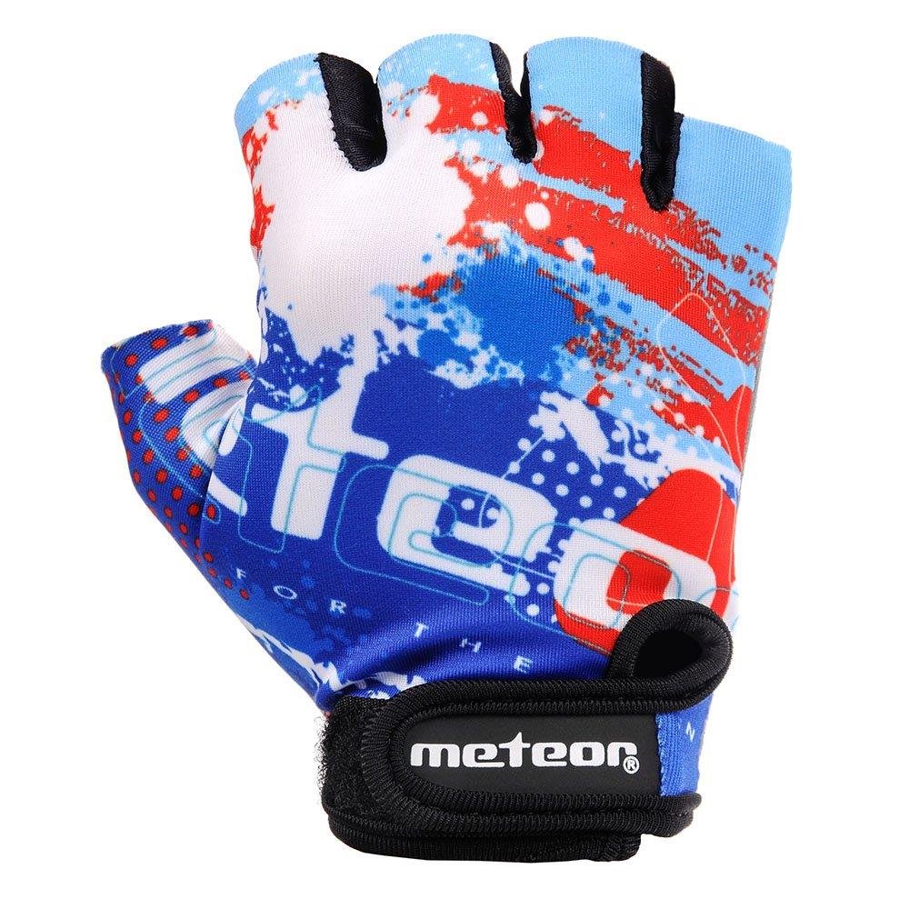 Rękawiczki Rowerowe Meteor Kids Xs Map Blue