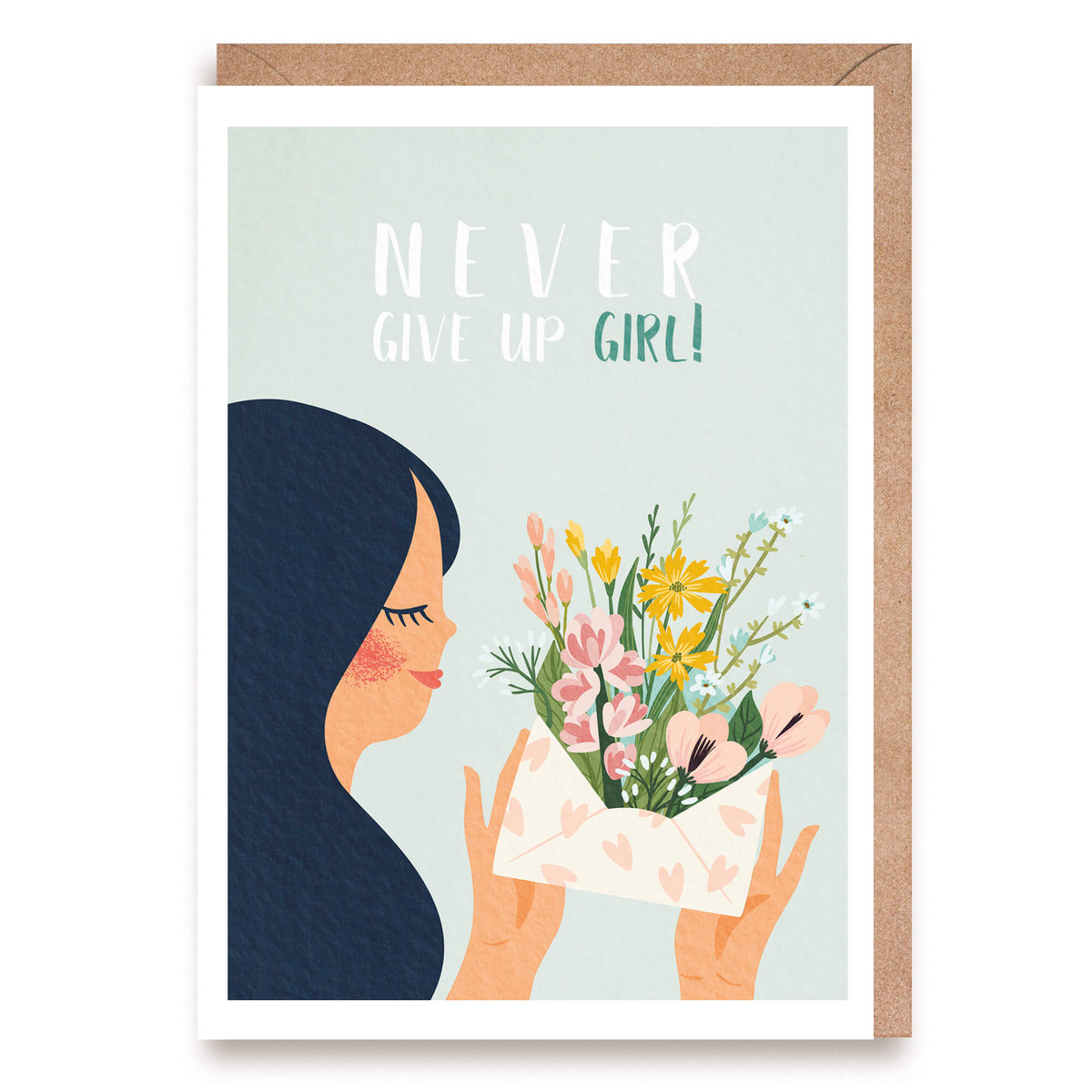 Kartka Never Give Up, Girl! + eko koperta