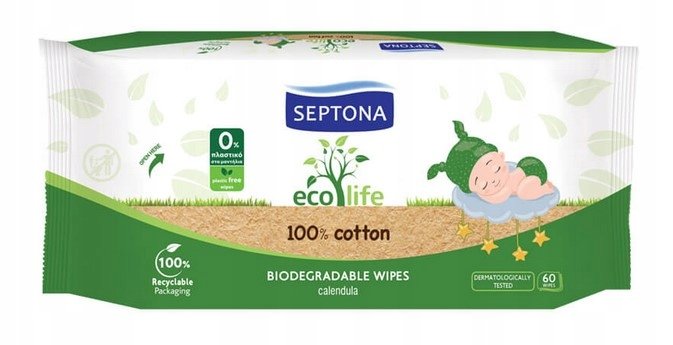 Septona Septona EcoLife chusteczki nawilżane dla dzieci 60 sztuk 1145112