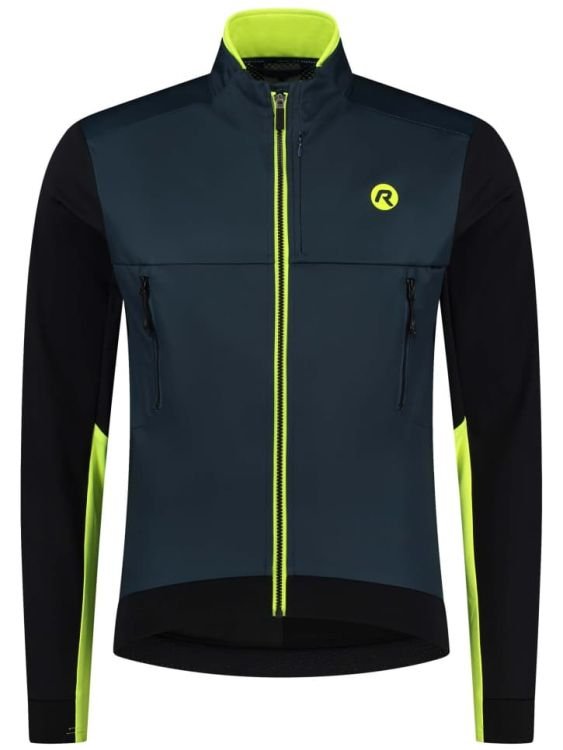 Męska Kurtka Rowerowa Rogelli Cadence | Blue/Black/Fluo Yellow - Rozmiar Xxl
