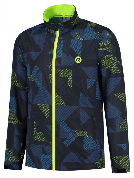 Męska Kurtka Do Biegania Rogelli Electro Running Jacket | Black/Blue/Fluor - Rozmiar Xxl
