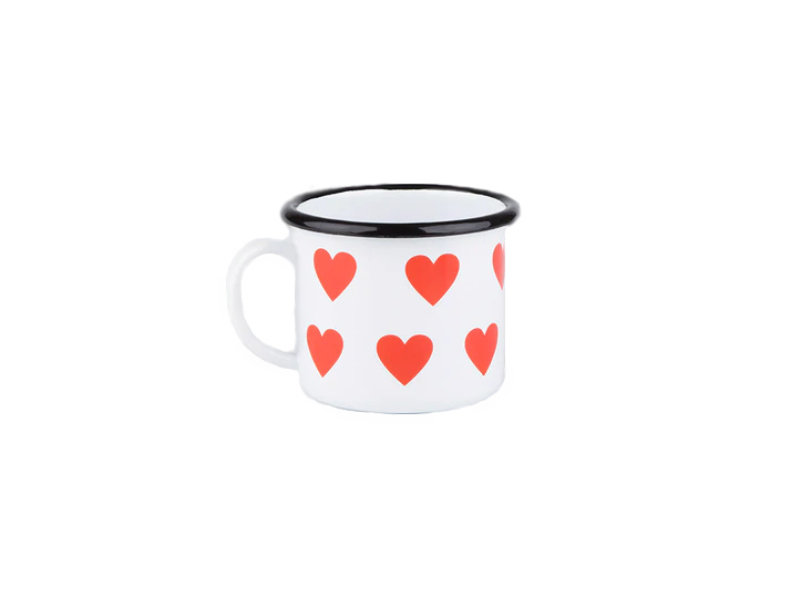 Kubek Emaliowany, Biały Love-02