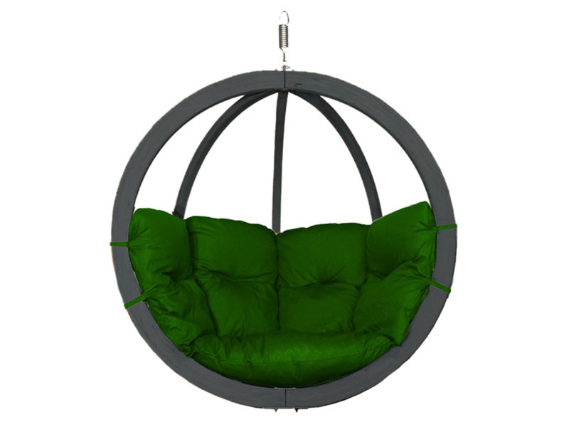 Fotel Hamakowy Drewniany, Zielony Swing Chair Single (3) Antracyt