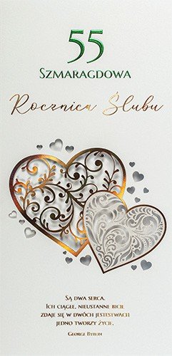Kartka Na 55 Rocznicę Ślubu Szmaragdową Dllux44R