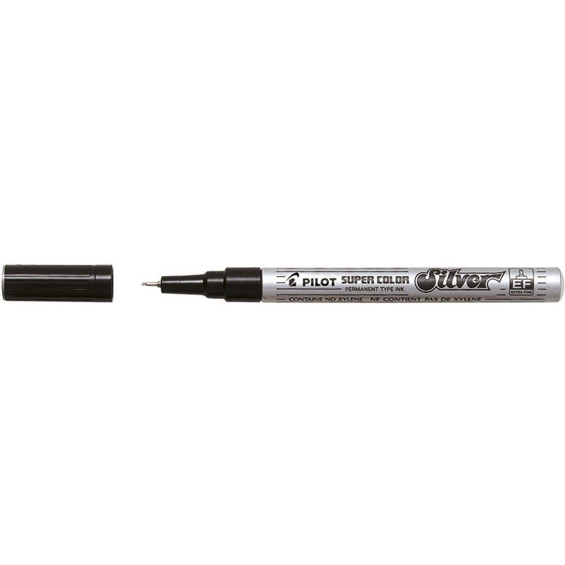 Pilot Pen Pilot Super kolorze ekstra drobno marker Bullet, srebro opakowanie 12 szt. 2451