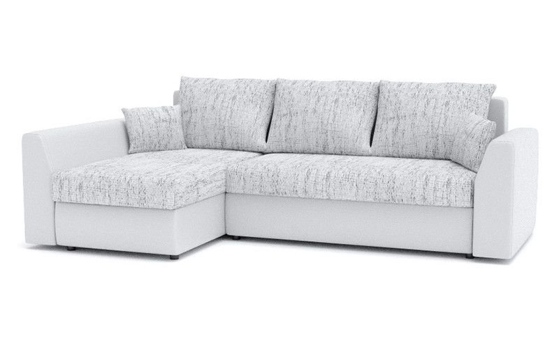 Adams Group Narożnik Paul 1 z Funkcją Spania Łóżko Rogówka Sofa, Szary-Biały