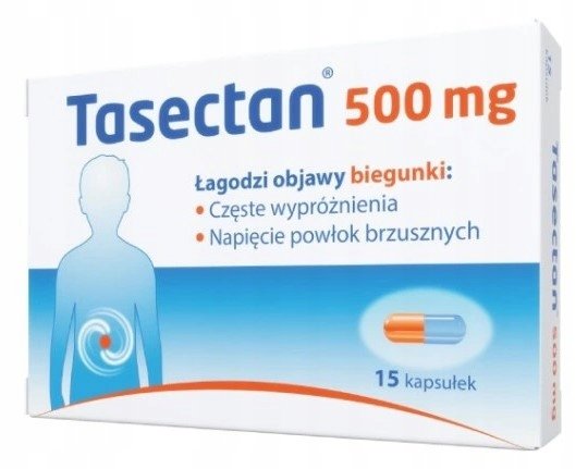 Tasectan, Tabletki na biegunki u dzieci 500 mg, 15 kaps.