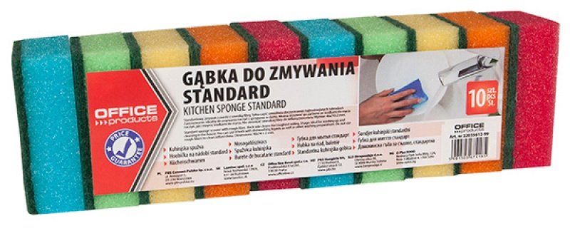 OFFICE PRODUCTS Gąbka do zmywania OFFICE PRODUCTS Standard, 10szt., mix kolorów 22035612-99