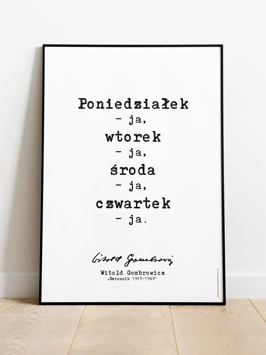 Poniedziałek – Ja / Witold Gombrowicz / Plakat B2