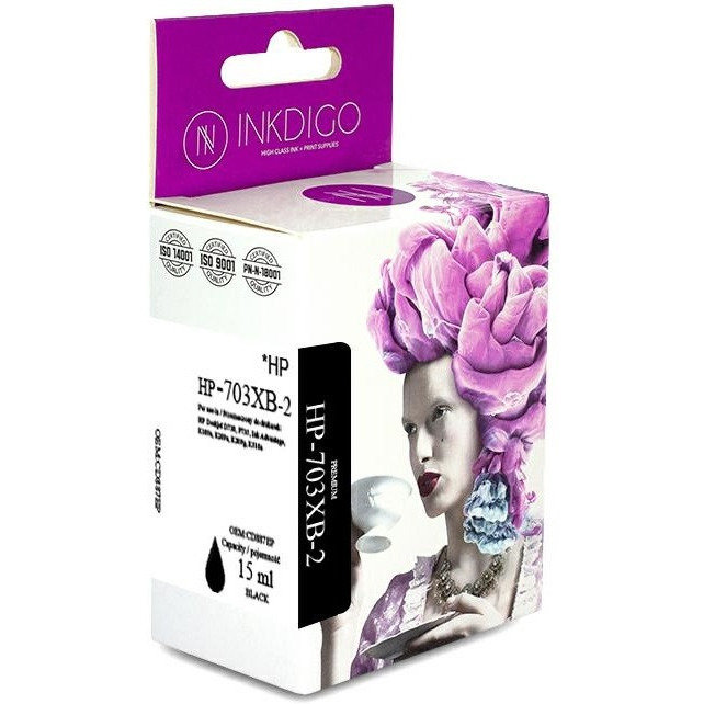 Inkdigo Zamiennik tuszu INKDIGO HP 703 XL Black (CD887EP) HP-703XB-2