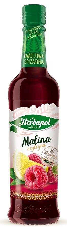 Herbapol Herbapol Owocowa Spiżarnia Syrop owocowy malina z cytryną 420 ml