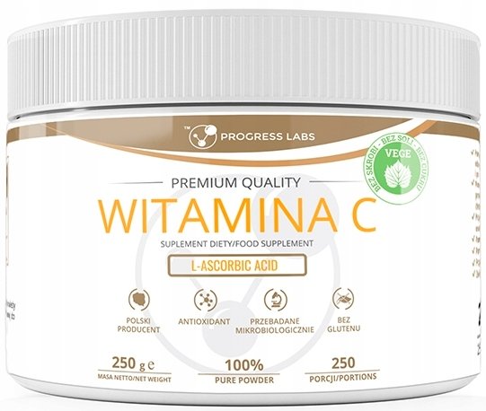 Progress Labs, WITAMINA C, Kwas L-askorbinowy 1000 mg, 250g