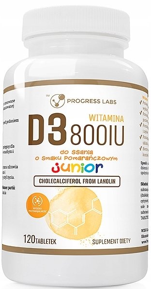 WITAMINA D JUNIOR 800 IU, dla dzieci, 120 tab.