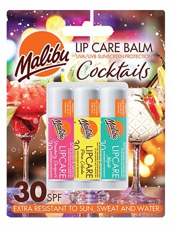 Malibu Lip Care Balm UVA-UVB Pomadka Zestaw SPF30