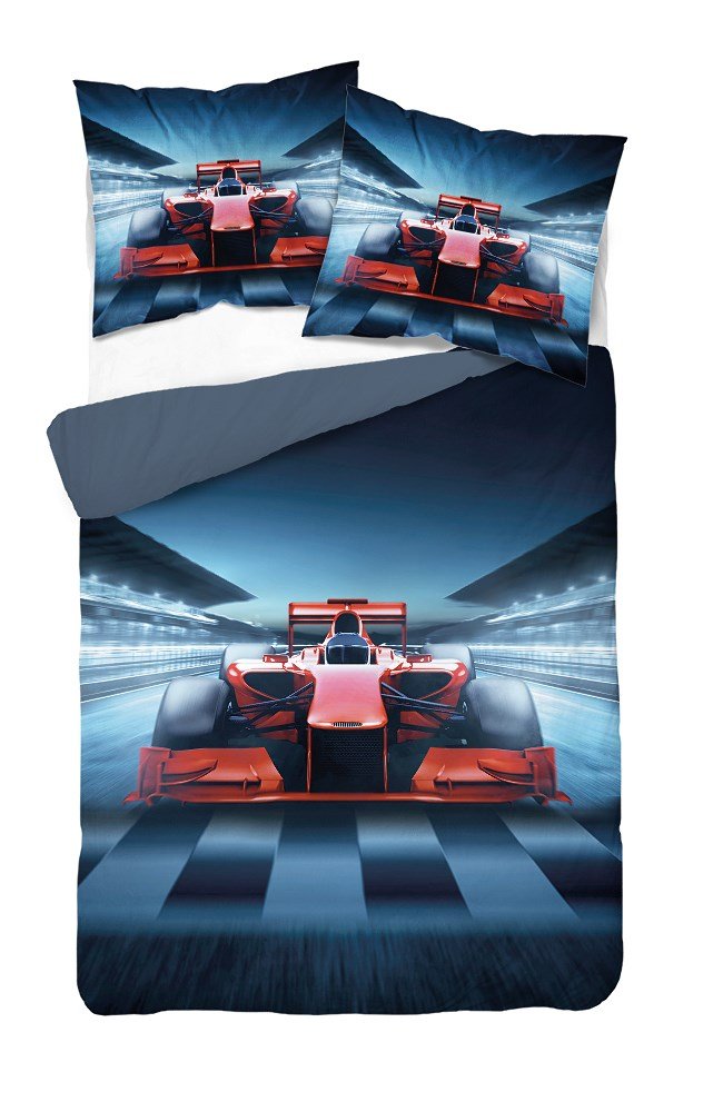 Detexpol Pościel 160x200 do sypialni Auto wyścigówka