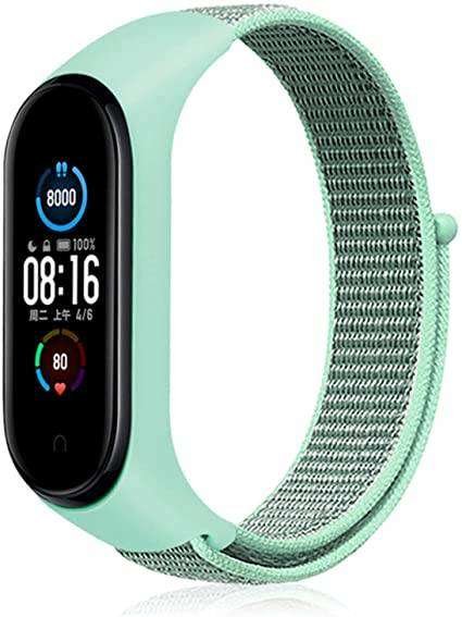 Opaska do XIAOMI MI BAND 3/4/5/6 Nylonowa miętowa