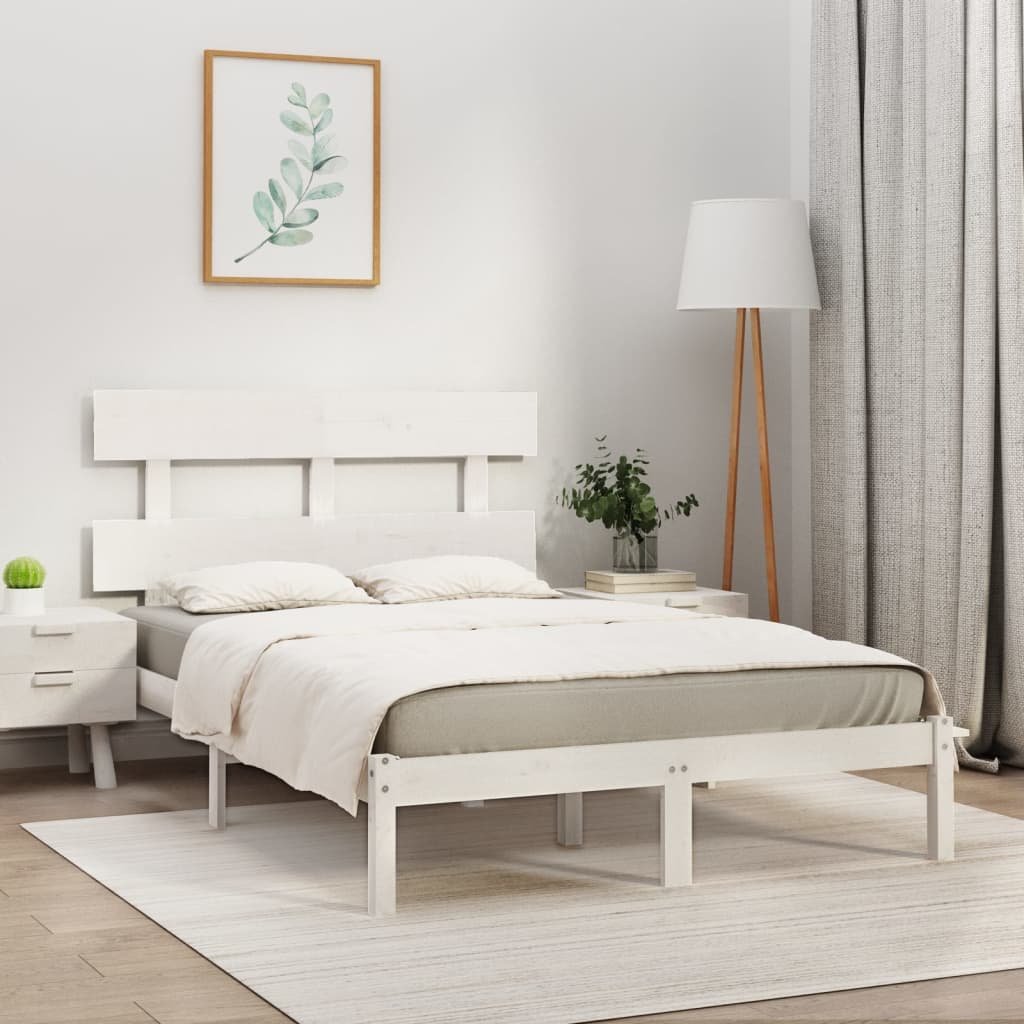 Фото - Ліжко VidaXL Rama łóżka, biała, lite drewno, 180x200 cm, Super King Lumarko! 
