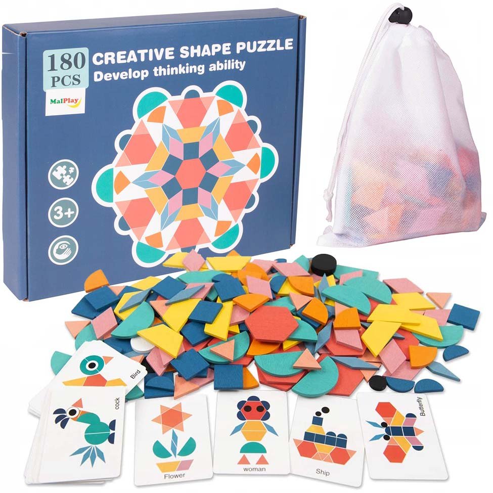 Układanka Drewniana Puzzle Tangram Montessori U526