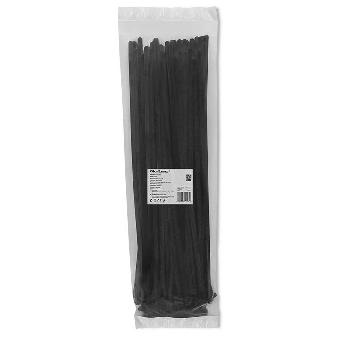 Qoltec Opaski Zaciskowe Wielorazowe/Trytytki | 7.2*400Mm | Nylon Uv | Czarne