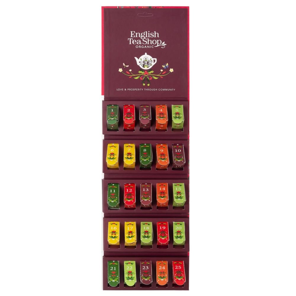 English Tea Shop Kalendarz Adwentowy Tablica Ścienny 13 Smaków 25 Piramidek