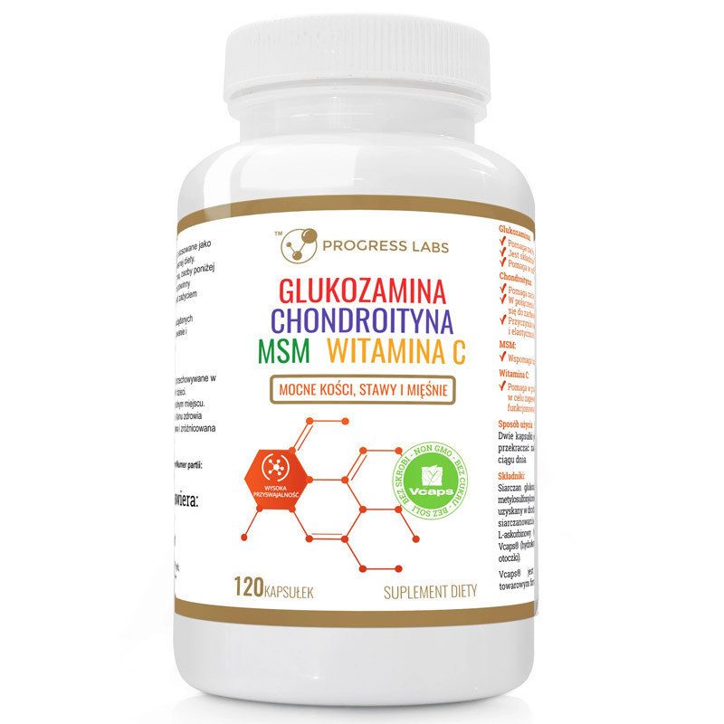 Progress Labs Glukozamina Chondroityna Msm Witamina C 120Caps