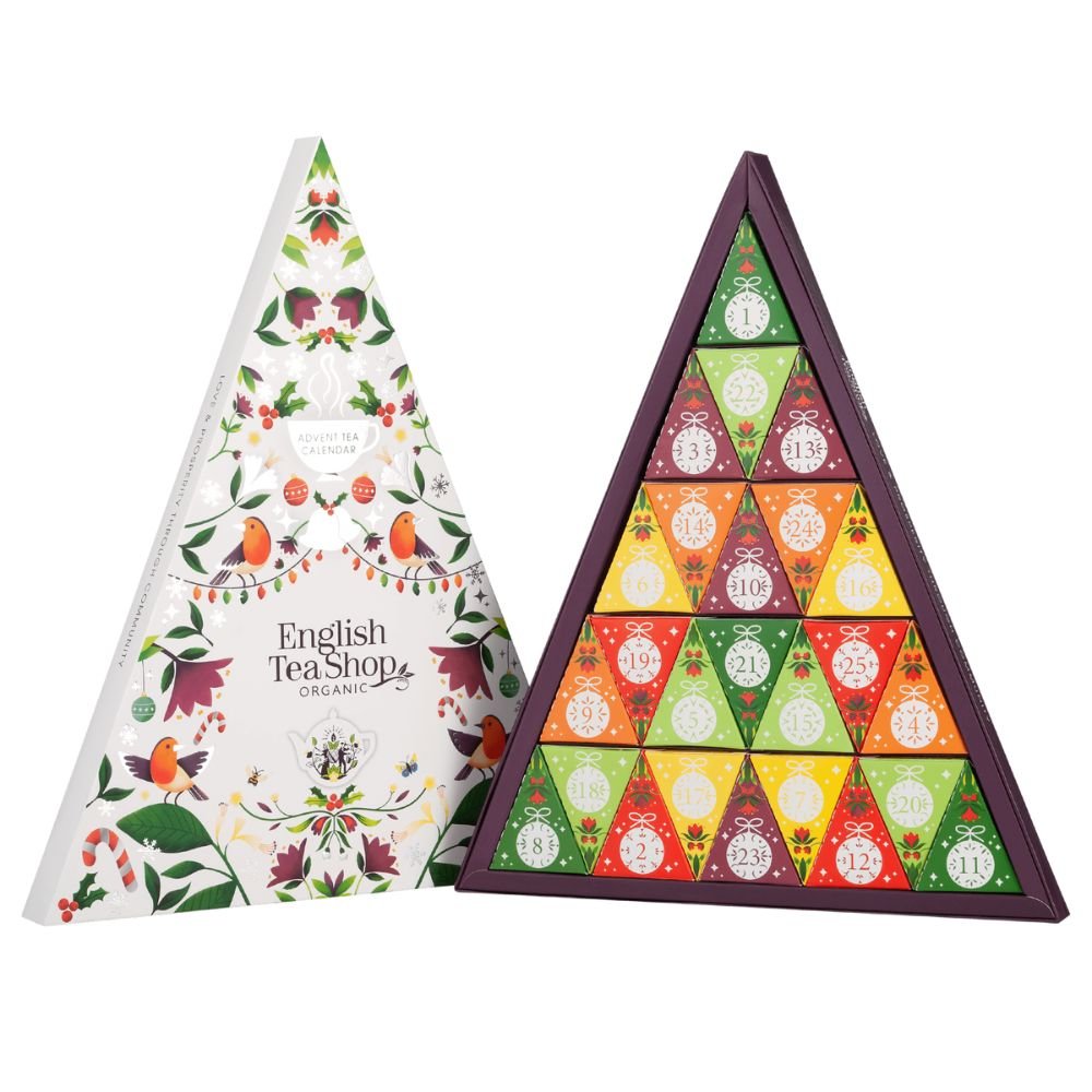 English Tea Shop Advent Calendar Trangular (White) Kalendarz adwentowy 25 piramidek z ekologicznymi herbatami