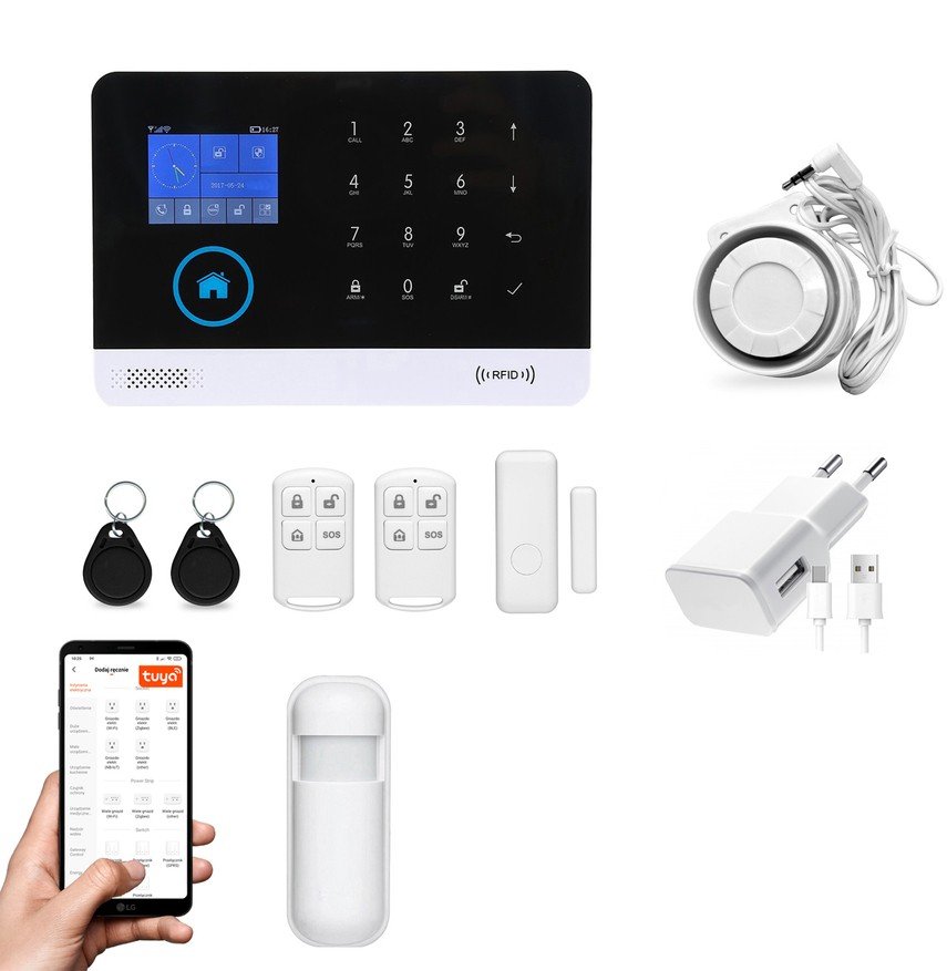 Bezprzewodowy Alarm Gsm + Wifi Hxa003 2G Z Aplikacją Tuya Smart - C1