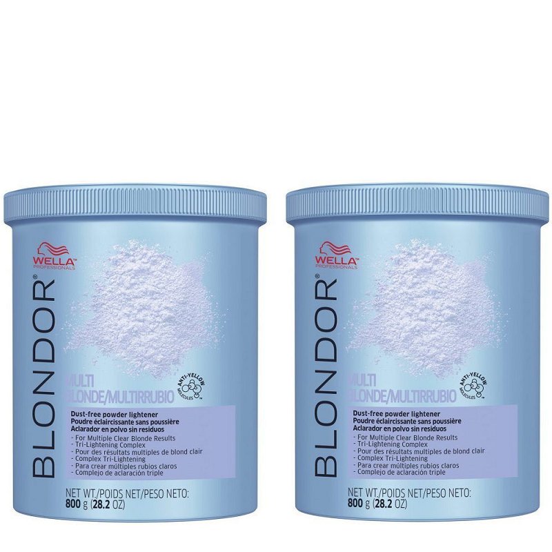 Wella Blondor Multi Blond Powder, Zestaw do włosów: rozjaśniacz w proszku,  2x800g