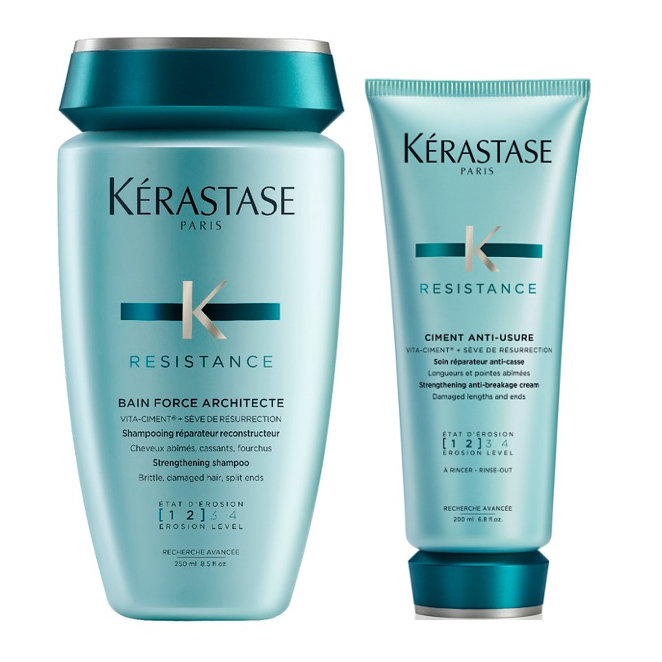 Kerastase Force Architecte Zestaw odbudowujący do włosów | kąpiel 250 ml + odżywka 200 ml