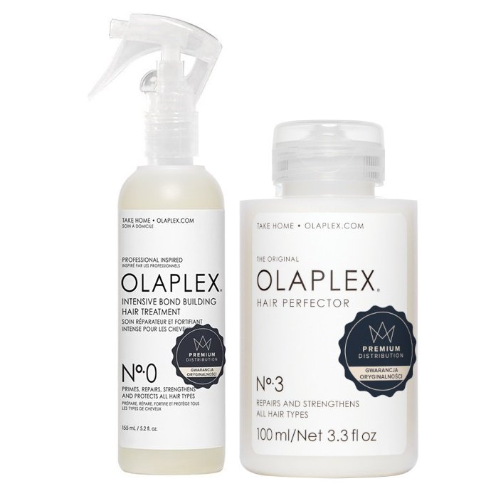 Olaplex zestaw: kuracja przygotowująca włosy 155ml + odbudowująca i regenerująca kuracja do włosów 100ml