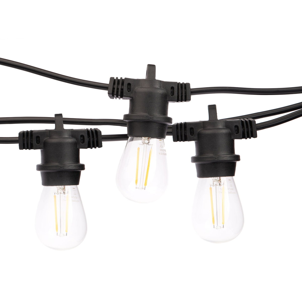 Girlanda Świetlna Ogrodowa 10M 20 Żarówek Led Czarna