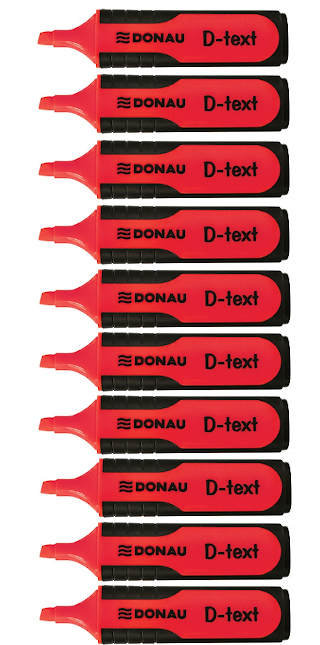 Zakreślacz Donau D-Text Czerwony 10 Sztuk