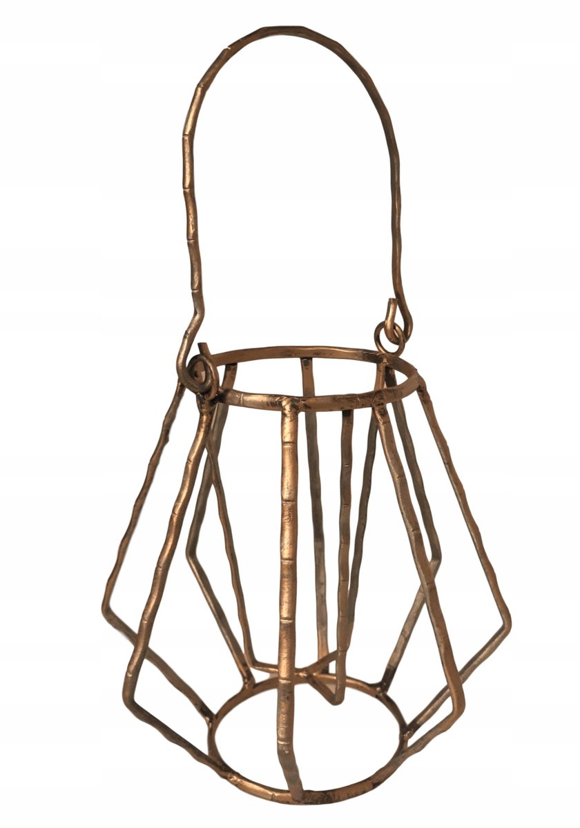 Świecznik Złoty Metalowy 17Cm Tealight Lampion