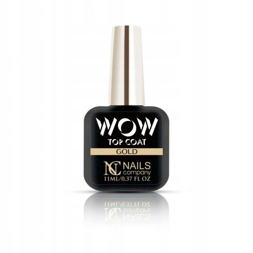 NC Nails, Lakier hybrydowy Top WOW Coat Gold, 11 ml