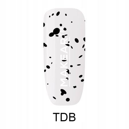 Makear, Lakier hybrydowy Top No Wipe Black Dot, 8 ml