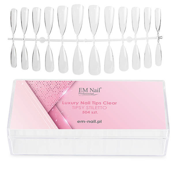 Em Nail Professional Em Nail TIPSY TUNELOWE STILETTO / SZPIC CLEAR 504 SZT.