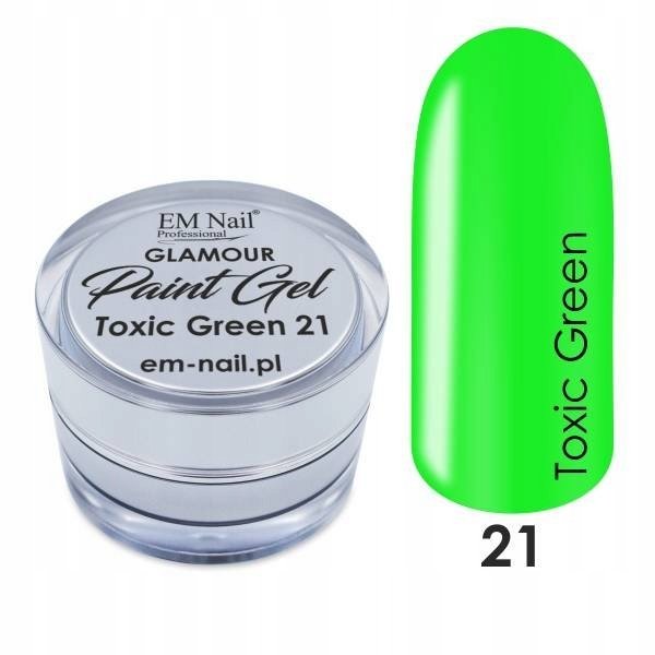 EM Nail, Żel do zdobień, Paint Gel Toxic Green