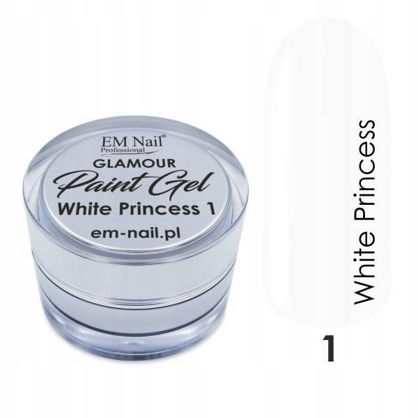 Em nail professional Paint Gel Glamour Nr. 1 White Princess