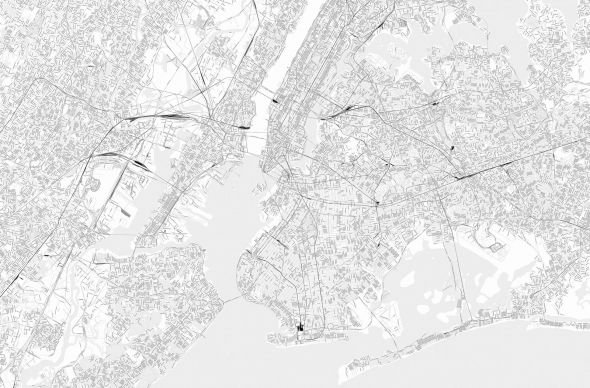 Фото - Шпалери Nowy Jork - czarno-biała mapa miasta - fototapeta