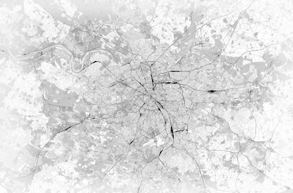 Nice Wall Paryż - mapa czarno biała - fototapeta 320x230 FX3346