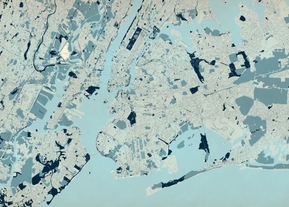 Фото - Шпалери Nowy Jork - mapa w kolorze - fototapeta
