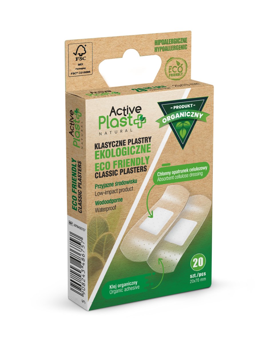 NTRADE SP. Z O.O. ActivePlast ECO Friendly klasyczne plastry ekologiczne 20 x 70 mm 20 sztuk 9101888