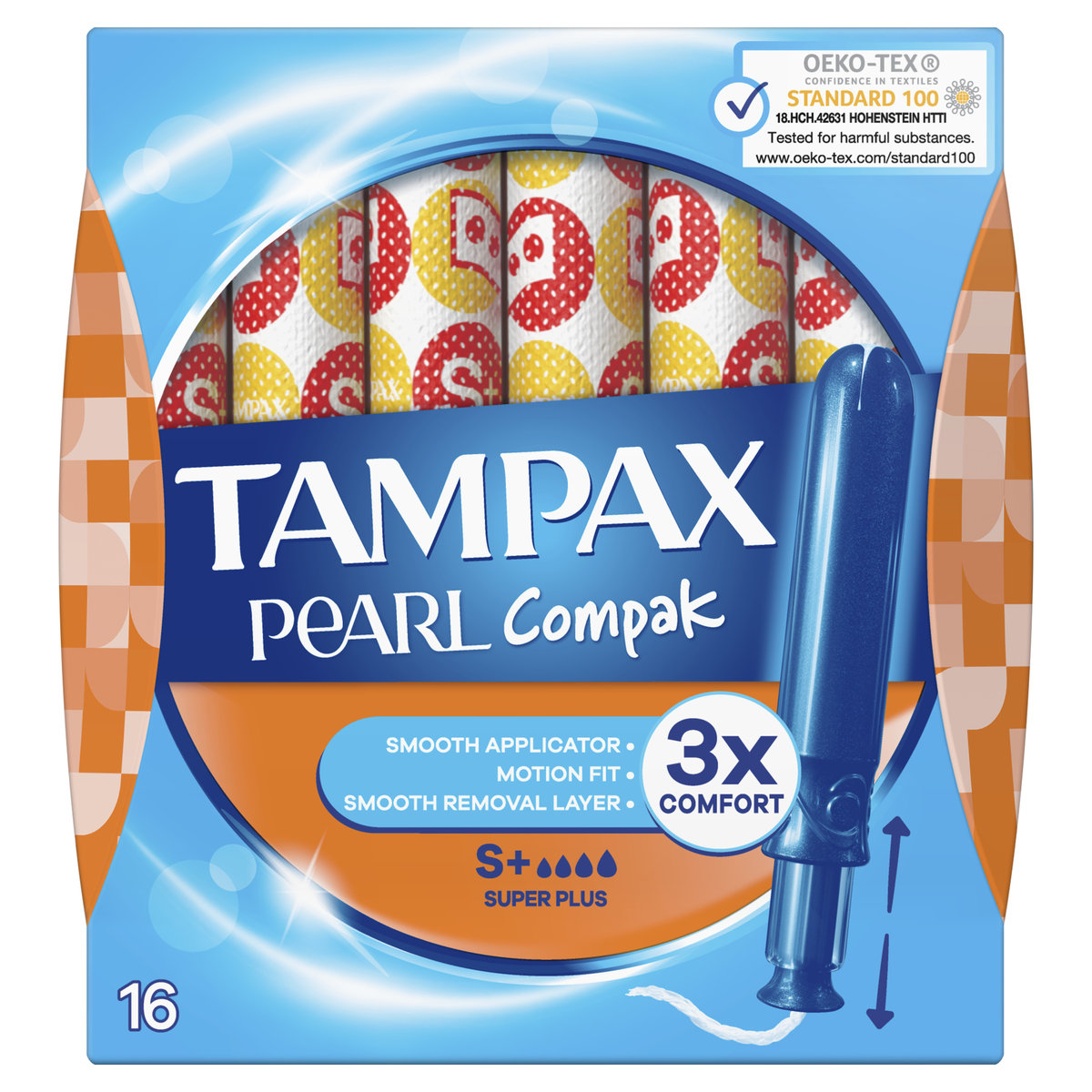 Tampax Pearl Compak Super Plus Tampony z aplikatorem, 16 szt.