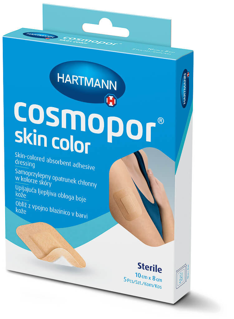 Hartmann Opatrunek sterylny Cosmopor skin color 10cm x 8cm x 5 szt