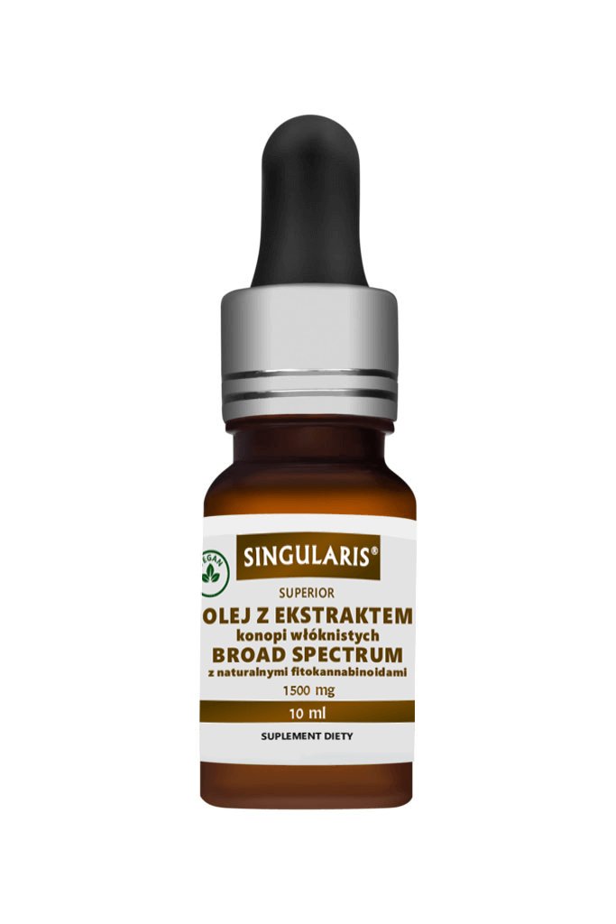 SINGULARIS SINGULARIS Olej z ekstraktem konopi włóknistych Broad Spectrum z naturalnymi fitokannabinoidami 1500mg, 10ml